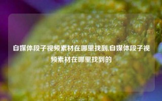 自媒体段子视频素材在哪里找到,自媒体段子视频素材在哪里找到的