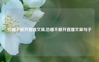 恐播不敢开直播文案,恐播不敢开直播文案句子