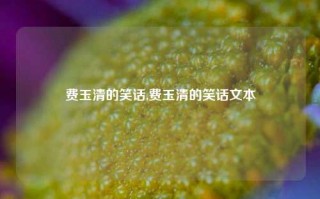 费玉清的笑话,费玉清的笑话文本