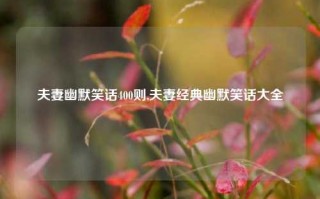 夫妻幽默笑话400则,夫妻经典幽默笑话大全