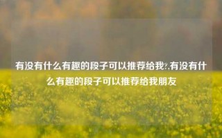 有没有什么有趣的段子可以推荐给我?,有没有什么有趣的段子可以推荐给我朋友