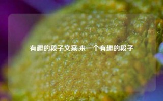 有趣的段子文案,来一个有趣的段子