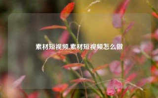 素材短视频,素材短视频怎么做