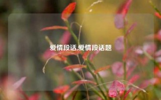 爱情段话,爱情段话题