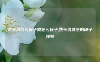 费玉清的污段子减肥污段子,费玉清减肥的段子视频