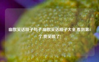 幽默笑话段子句子,幽默笑话段子大全,看到第4个,我笑喷了!