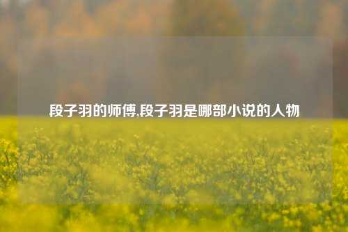 段子羽的师傅,段子羽是哪部小说的人物-第1张图片-我笑了