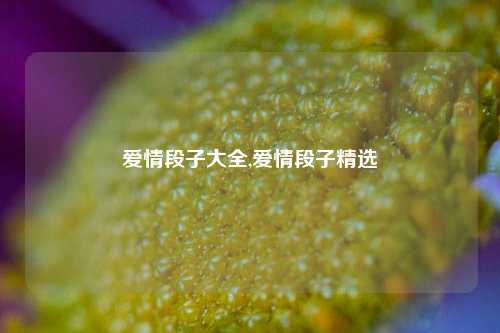 爱情段子大全,爱情段子精选-第1张图片-我笑了