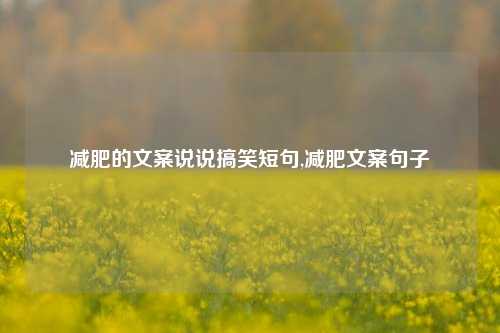 减肥的文案说说搞笑短句,减肥文案句子-第1张图片-我笑了