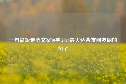 一句简短走心文案10字,2024最火适合发朋友圈的句子-第1张图片-我笑了