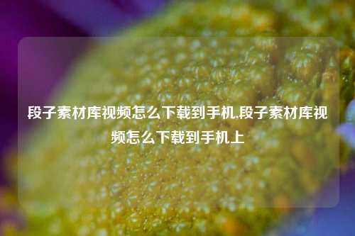 段子素材库视频怎么下载到手机,段子素材库视频怎么下载到手机上-第1张图片-我笑了