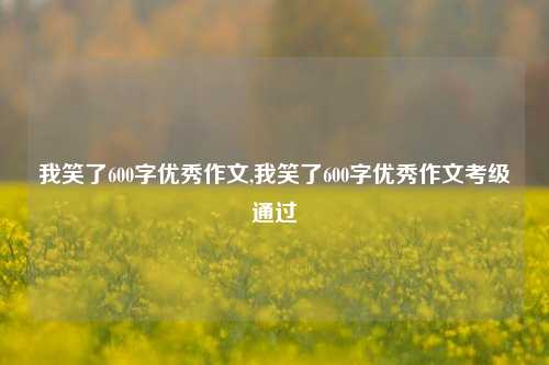 我笑了600字优秀作文,我笑了600字优秀作文考级通过-第1张图片-我笑了