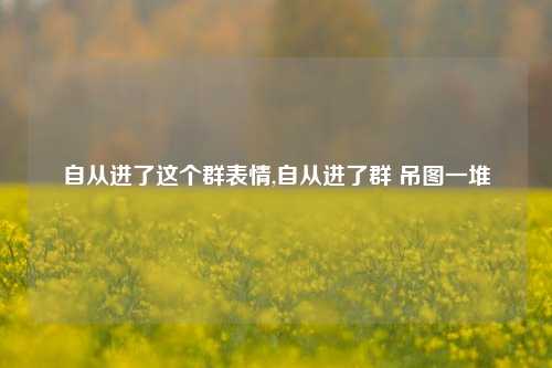 自从进了这个群表情,自从进了群 吊图一堆-第1张图片-我笑了